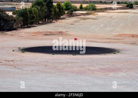 Australie, terrain de golf sans herbe à Coober Pedy Banque D'Images