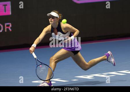 Saint-Pétersbourg, Russie. 17 mars 2021. Katarina Zavatska de l'Ukraine en action contre Anastasia Gasanova de la Russie pendant le tournoi de tennis de St.Petersburg Ladies Trophy 2021 à Sibur Arena.score final: (Anastasia Gasanova 2-1 Katarina Zavatska) crédit: SOPA Images Limited/Alay Live News Banque D'Images