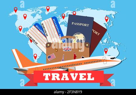 Concept de voyage et de tourisme. Illustration de Vecteur