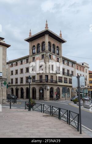 Bâtiments historiques dans le centre ville de Guernica, pays Basque, Espagne Banque D'Images