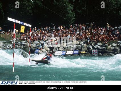 CANOË-KAYAK - CHAMPIONNATS DU MONDE 2002 - BOURG-ST-MAURICE (FRA) - 21-25/08/2002 - PHOTO: IGOR MEIJER / DPPI HOMMES - KAYAK - ILLUSTRATION Banque D'Images