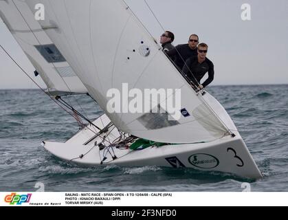 VOILE - COURSE DE MATC - ESPAGNE OUVERT - 8 AU 12/04/08 - CALPE (SPA) PHOTO : IGNACIO BAAIXAULI / DPPI TORVAR MIRSKY (AUS) Banque D'Images