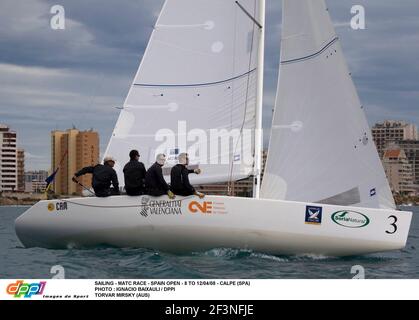 VOILE - COURSE DE MATC - ESPAGNE OUVERT - 8 AU 12/04/08 - CALPE (SPA) PHOTO : IGNACIO BAAIXAULI / DPPI TORVAR MIRSKY (AUS) Banque D'Images