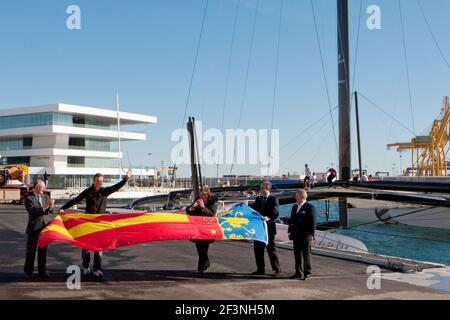 VOILE - 33 COUPE DE L'AMÉRIQUE 2010 - VALENCE (SPA) - 15/01/2010PHOTO: IGNACIO BAAIXAULI / DPPI PRÉ-COURSE - ALINGHI 5 PREMIÈRE VOILE À VALENCE Banque D'Images