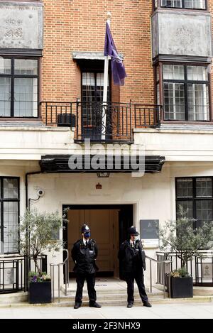 Vue d'ensemble de l'hôpital King Edward où le Prince Royal Philip britannique a été hospitalisé pour une infection. Crédit : PatPhoto/ Alamy News Banque D'Images