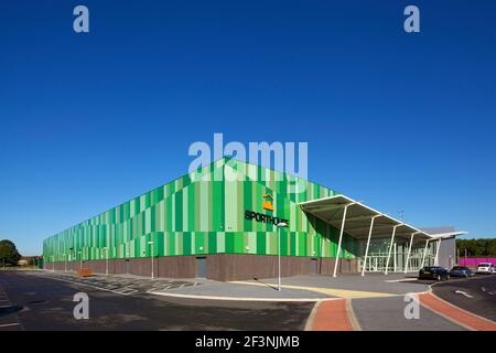 Sporthouse, stade sportif de Mayesbrook Park, Dagenham. Banque D'Images