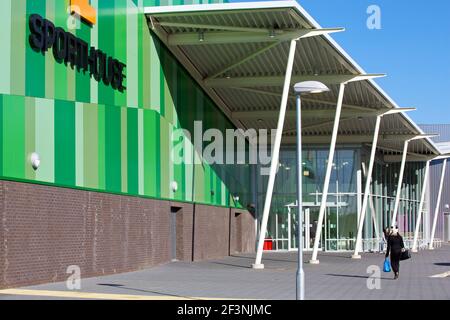 Sporthouse, stade sportif de Mayesbrook Park, Dagenham. Banque D'Images