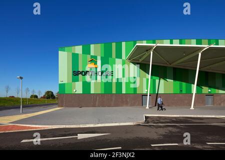 Sporthouse, stade sportif de Mayesbrook Park, Dagenham. Banque D'Images