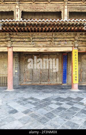 Façade ouest Hall de Bouddha inclinable-Dafo si Grand Temple de Bouddha. Province de Zhangye-Gansu-Chine-1253 Banque D'Images