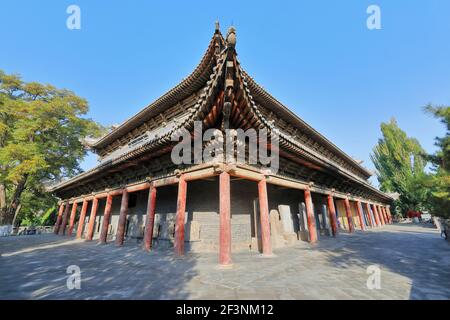 Se.Corner inclinable Buddha Hall-Dafo si Grand Temple de Bouddha. Province de Zhangye-Gansu-Chine-1257 Banque D'Images