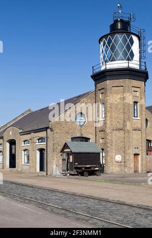 Trinity Buoy Wharf phare est le seul phare, East India Docks, London, E14. Banque D'Images