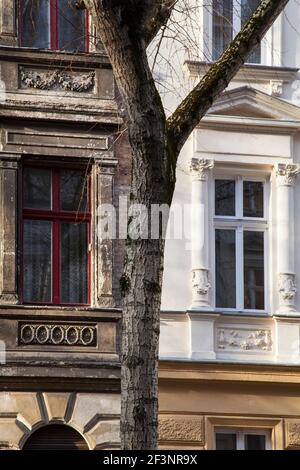 Maisons de ville, maisons historiques, maison mitoyenne à louer à Berlin. Les immeubles de la ville Banque D'Images