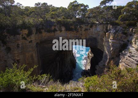 Tasman Arch à Devils Kitchen, Tasmanie Banque D'Images