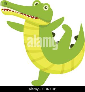 Icône crocodile. Dessin animé de l'icône de vecteur crocodile pour la conception de Web isolée sur fond blanc Illustration de Vecteur
