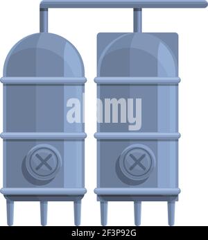 Icône de stockage du réservoir de lait. Dessin animé de l'icône vecteur de réservoir de lait de stockage pour le web design isolé sur fond blanc Illustration de Vecteur