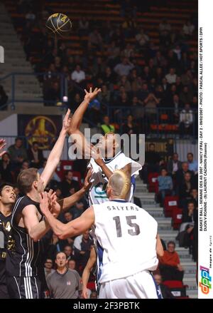 BASKET BALL - SEMAINE DES AS 2007 - NANCY (FRA) - JOUR 2 - 09/02/2007 - PHOTO : PASCAL ALLEE / SPORTS CHAUDS / DPPI DIJON V ROANNE - (9) LAURENT CAZANON (ROANNE) Banque D'Images