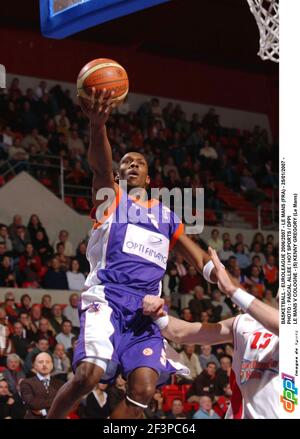 BASKETBALL - EUROLIGUE 2006/2007 - LE MANS (FRA) - 25/01/2007 - PHOTO : PASCAL ALLEE / SPORTS CHAUDS / DPPI LE MANS V COLOGNE - (5) KENNY GREGORY (LE MANS) Banque D'Images