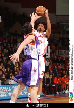 BASKETBALL - EUROLIGUE 2006/2007 - LE MANS (FRA) - 25/01/2007 - PHOTO : PASCAL ALLEE / SPORTS CHAUDS / DPPI LE MANS V COLOGNE - (23) EMMANUEL MCELROY (COLOGNE) Banque D'Images