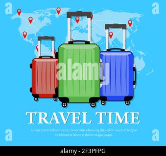 bannière plate vecteur de voyage Illustration de Vecteur