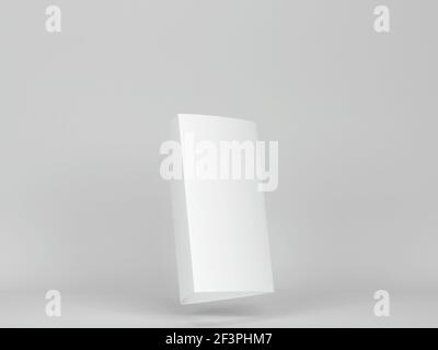 Maquette de carte triangulaire vierge. illustration 3d sur fond gris Banque D'Images