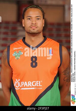 BASKETBALL - CHAMPIONNAT DE FRANCE PRO A 2008/2009 - BOURG EN BRESSE (FRA) - 29/08/2008 - PHOTO : PASCAL ALLEE / SPORTS CHAUDS / DPPI CHALON V ASVEL - CHEVON TROUTMAN (8)(ASVEL) Banque D'Images