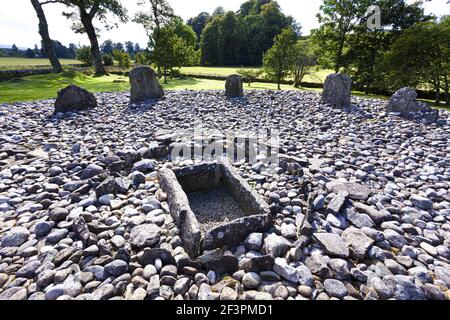 Temple Wood Stone Circle, datant de la C.-B. à Kilmartin Glen, Argyll & Bute, Écosse, Royaume-Uni Banque D'Images