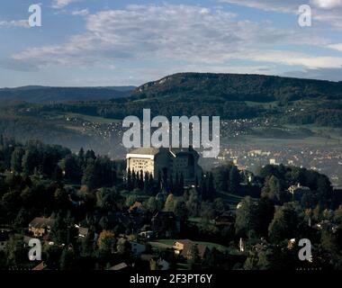 Goethesanum in Dornach, Schweiz,Außenansicht/Einblick Tal,Rudolf Steiner, 1928 Banque D'Images