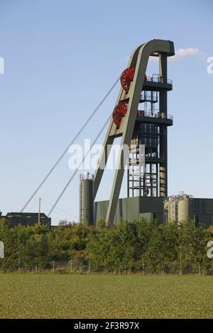 Wetter- und Seilfahrtschacht, Hamm/Westfalen, Bergwerk Ost, Schacht Lerche Banque D'Images