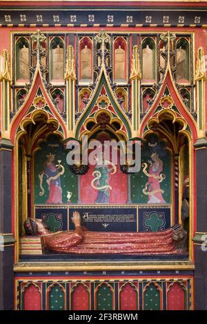 Monument au poète John Gower, dans la Cathédrale et Collégiale de Saint Sauveur et de Sainte Marie Overie, Cathédrale de Southwark, 1520, Londres Banque D'Images