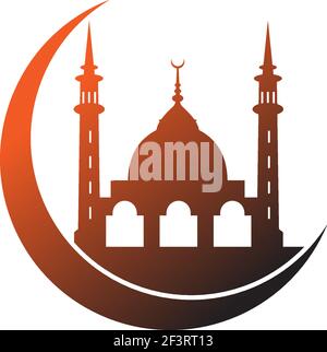 Logo islamique, illustration du modèle vectoriel de conception d'icône de mosquée Illustration de Vecteur