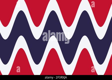 arrière-plan rouge, blanc et bleu avec des lignes ondulées Banque D'Images