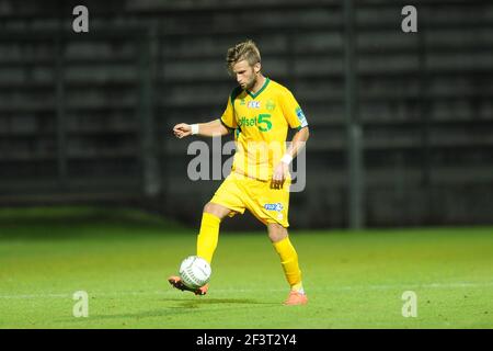 FOOTBALL - COUPE DE LA LIGUE FRANÇAISE 2012/2013 - 1ER TOUR - SCO ANGERS / FC NANTES - 07/08/2012 - PHOTO PASCAL ALLEE / DPPI - LUCAS DEAUX (FCN) Banque D'Images