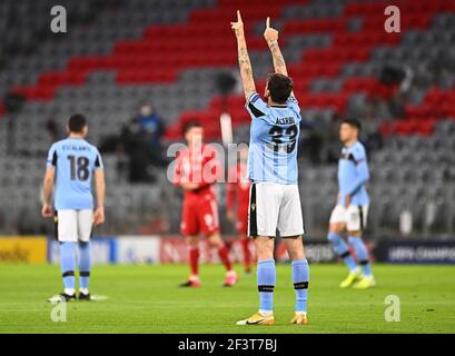 Munich, Allemagne. 17 mars 2021. Firo: 17.03.2021, football, football, Ligue des champions, Saison 2020/2021, tour de 16, jeu retour, FC Bayern Munich - Lazio Rome Francesco Acerbi (Lazio) | usage dans le monde crédit: dpa/Alay Live News Banque D'Images