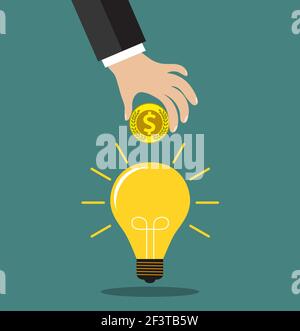 concept de crowdfunding, investir dans des idées Illustration de Vecteur