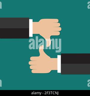 Affiche de pouce vers le haut et de pouce vers le bas Illustration de Vecteur