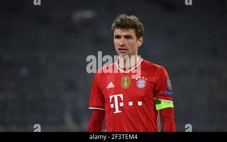 Munich, Allemagne. 17 mars 2021. Football: Ligue des Champions, Bayern Munich - Lazio Roma, knockout round, round de 16, deuxième jambes à l'Allianz Arena. Thomas Müller de Munich. Credit: Sven Hoppe/dpa/Alay Live News Banque D'Images