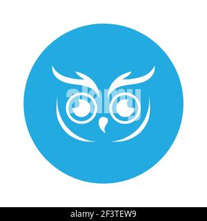 Modèle d'illustration vectoriel de logo Owl simple. Illustration de Vecteur