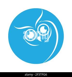 Modèle d'illustration vectoriel de logo Owl simple. Illustration de Vecteur