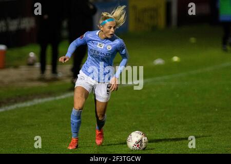 Bath, Royaume-Uni. 17 mars 2021. Chloe Kelly de Manchester City Women in action Barclays Women's Super League match, Bristol City Women contre Manchester City Women at at Twerton Park à Bath, Avon, le mercredi 17 mars 2021. Cette image ne peut être utilisée qu'à des fins éditoriales. Utilisation éditoriale uniquement, licence requise pour une utilisation commerciale. Aucune utilisation dans les Paris, les jeux ou les publications d'un seul club/ligue/joueur. photo de Lewis Mitchell/Andrew Orchard sports Photography/Alamy Live News crédit: Andrew Orchard sports Photography/Alamy Live News Banque D'Images