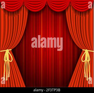 Illustrations vectorielles d'une scène théâtrale avec du rouge Illustration de Vecteur