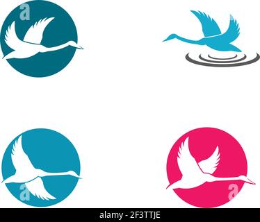 Logo Swan modèle modèle illustration d'icône vectorielle Illustration de Vecteur