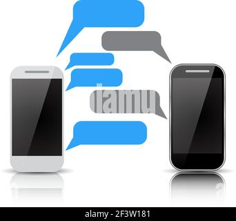 Deux smartphones avec cache Illustration de Vecteur