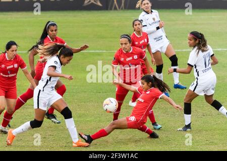 Moron, province de Buenos Aires, Argentine. 17 mars 2021. SPORTS.- 17 mars 2021. Moron, Buenos Aires, Argentine.- Corinthiens (Brésil) et America de Cali (Colombie) jouent la demi finale féminine de football CONMEBOL Copa Libertadores, au stade Deportivo Moron de Moron, province de Buenos Aires, Argentine, le lundi 17 mars, 2021. Credit: Julieta Ferrario/ZUMA Wire/Alay Live News Banque D'Images