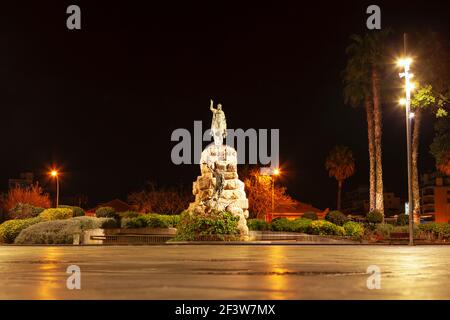 Placa d'Espanya de Palma de Majorque en Espagne . Roi James sur la statue de cheval à Palma des îles Baléares Banque D'Images