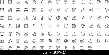 Ensemble d'icônes vectorielles de l'entreprise et de la finance pour les concepts, le Web et les applications modernes. Illustration de Vecteur