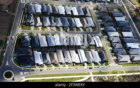 Vues aériennes de la banlieue sud de Brisbane, Australie. Banque D'Images