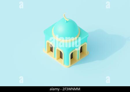 la construction de la mosquée pour la religion islamique priez place. résultat de l'illustration de rendu 3d Banque D'Images