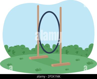 Hoop pour la formation d'animaux de compagnie 2D vecteur Web bannière, affiche Illustration de Vecteur