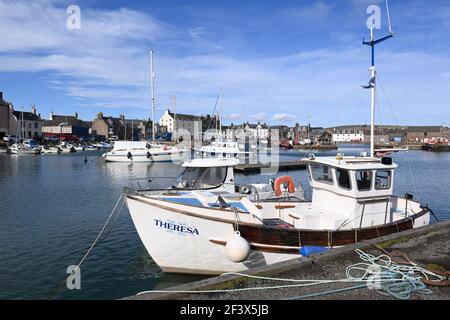 Bateaux à marée haute dans le port de Stonehaven, Kincardineshire, Écosse Banque D'Images