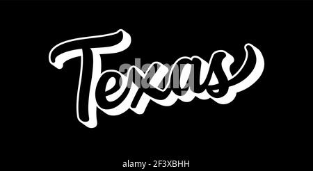 Texte TEXAN esquissé à la main. Vintage 3D, lettrage rétro pour affiche, autocollant, prospectus, en-tête, carte, vêtements, vêtements Illustration de Vecteur